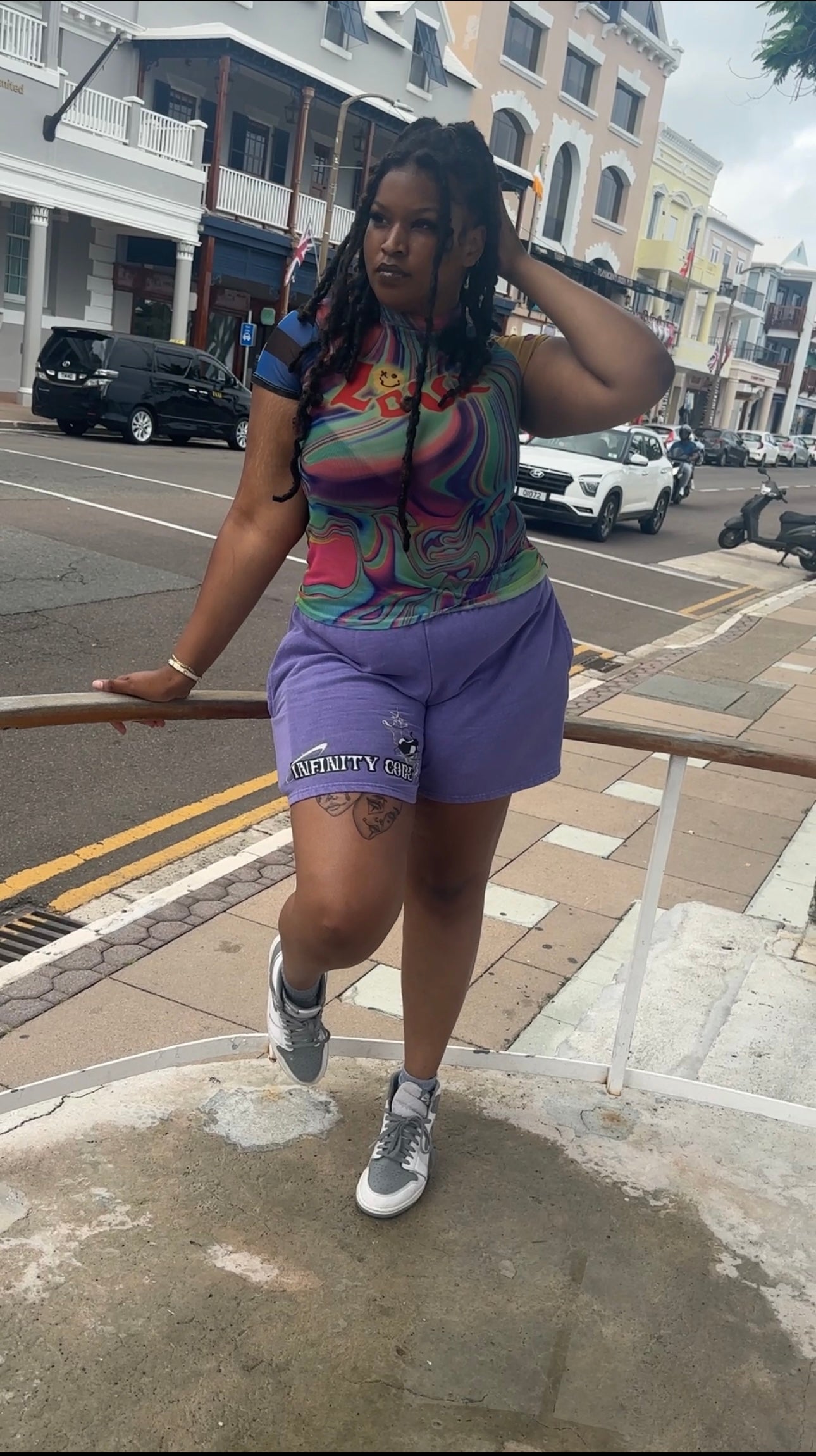 Purple shorts